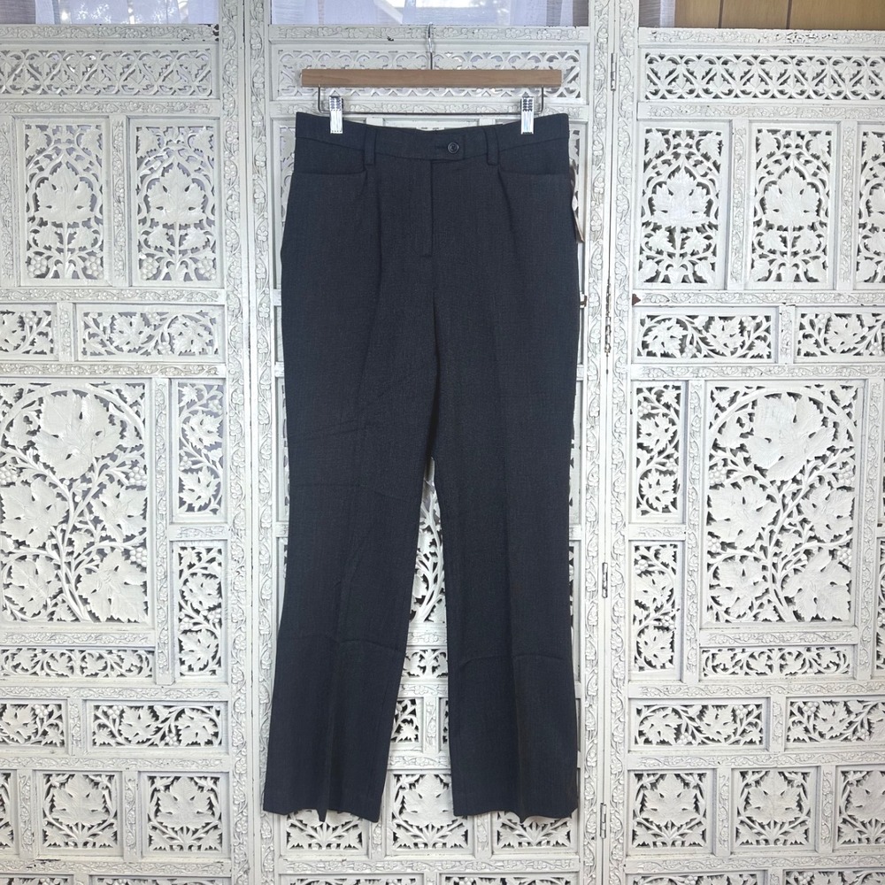 NWT Haggar‎ Petites Dark Gray Chino Work Business Career Straight Leg Pants Sz 6